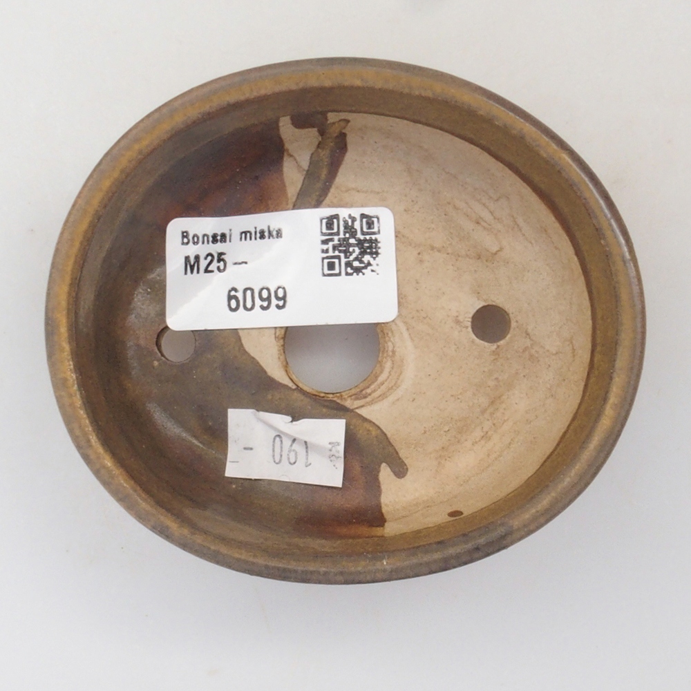 Cuenco bonsái de cerámica 10 x 8,5 x 4 cm, marrón
