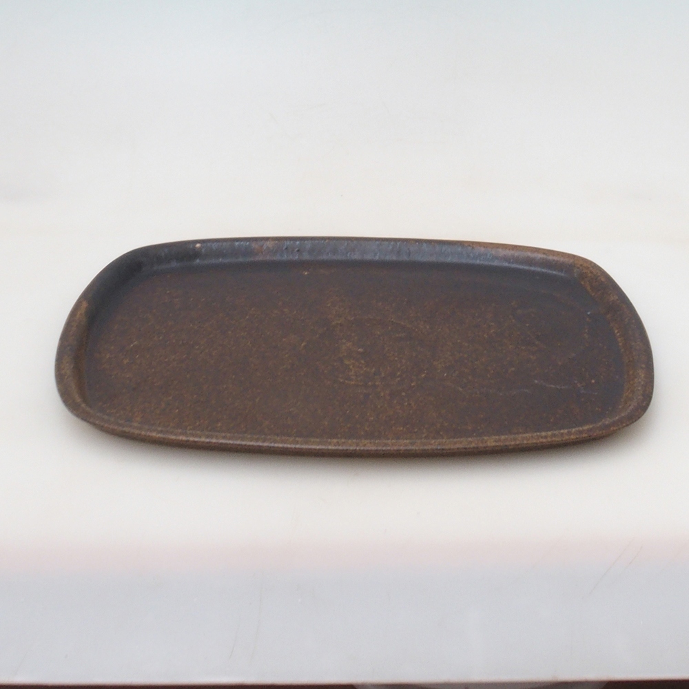 Bandeja de cerámica H09 - 28,5 x 19,5 x 1,5 cm - marrón