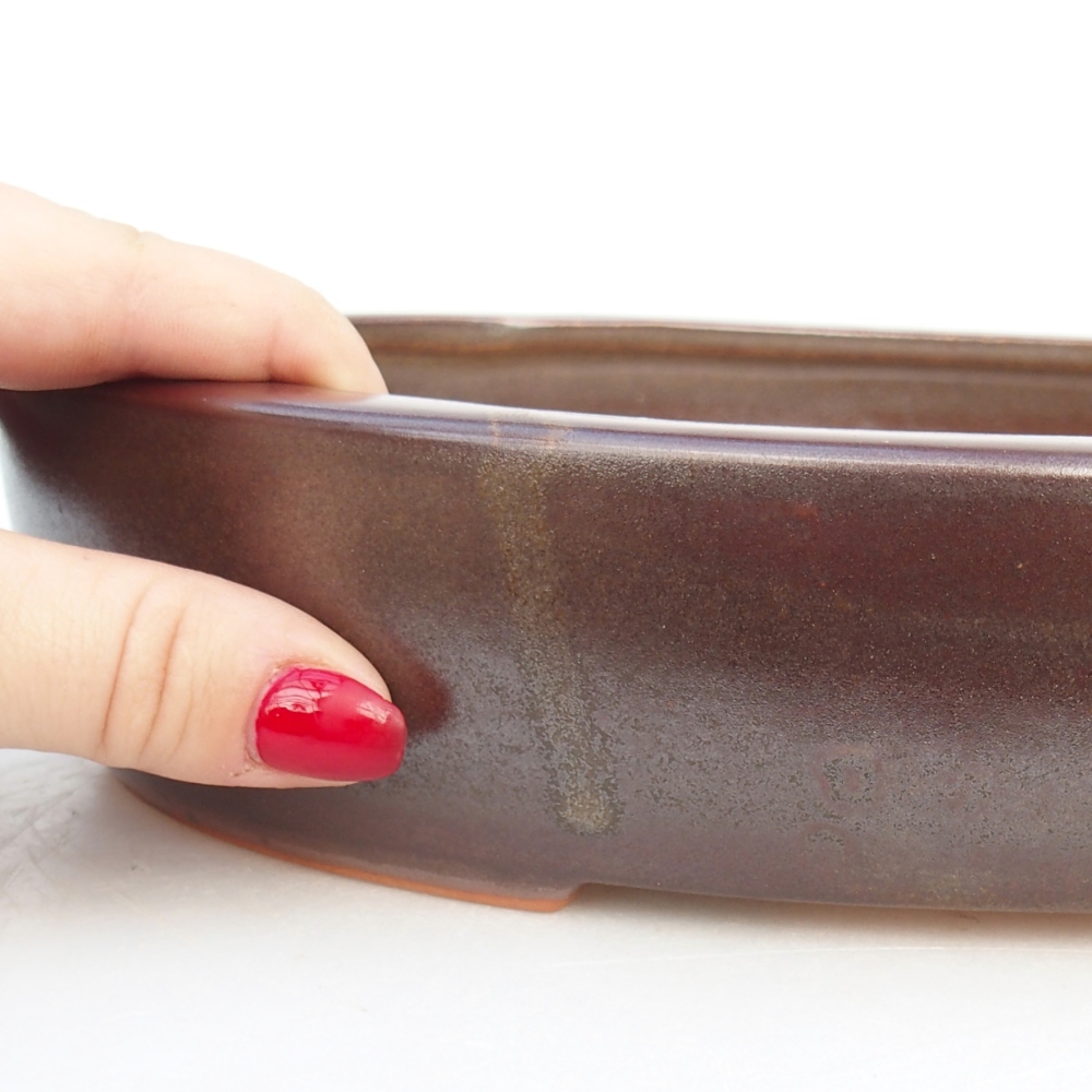 Cuenco bonsái de cerámica 27 x 21 x 5 cm, marrón