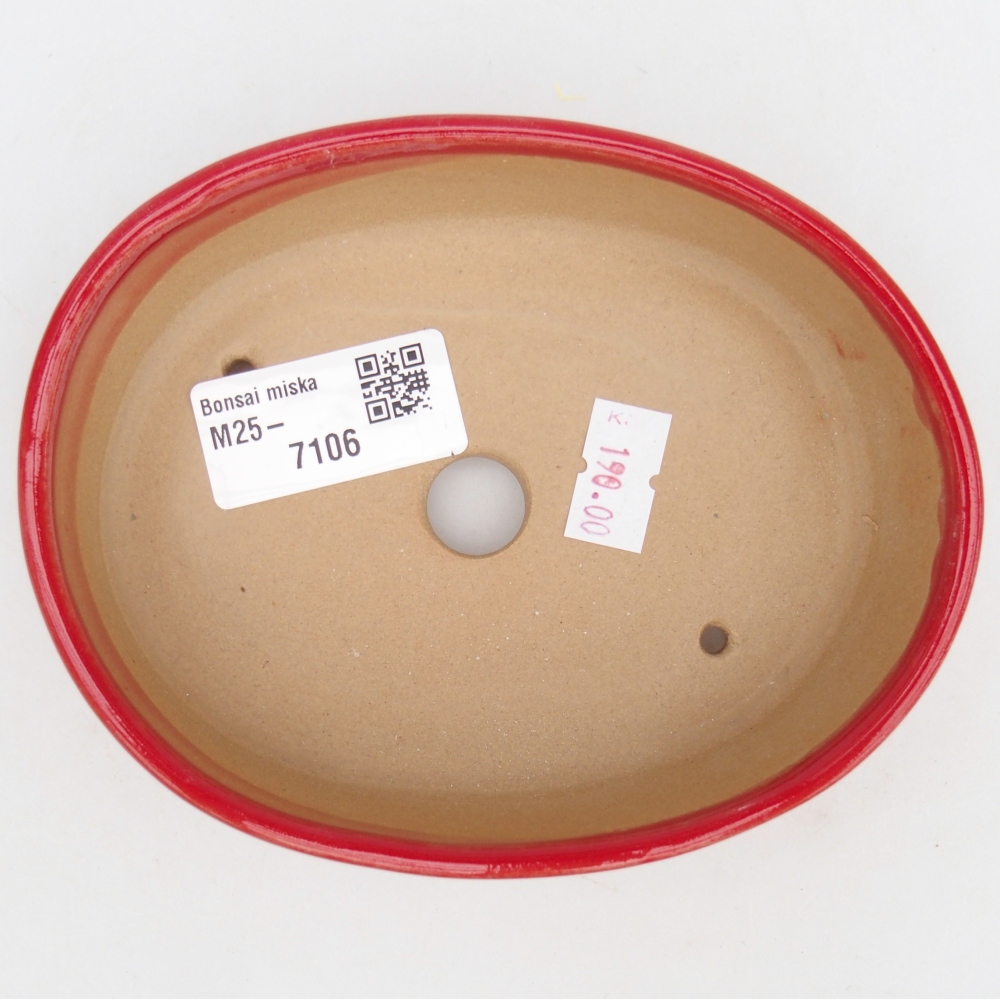 Cuenco bonsái de cerámica 12,5 x 10 x 3,5 cm, color rojo