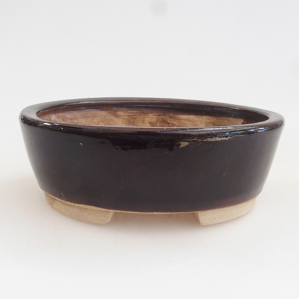 Cuenco bonsái de cerámica 10 x 8,5 x 4 cm, marrón