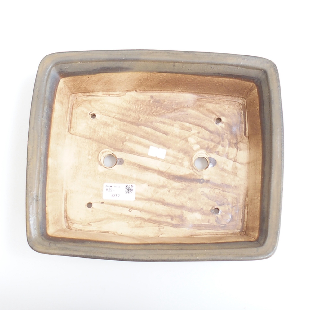 Cuenco bonsái de cerámica 29,5 x 25 x 7,5 cm, marrón