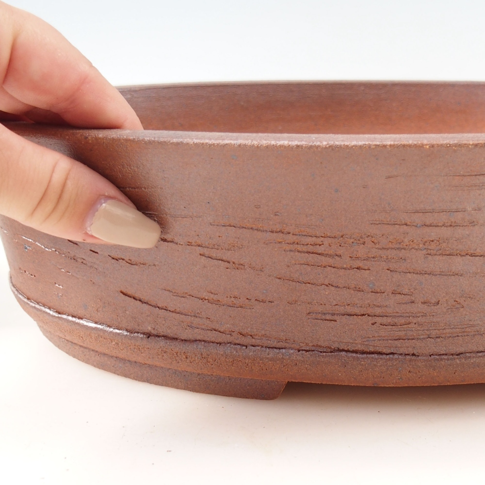 Cuenco bonsái 34 x 26 x 8 cm , color marrón