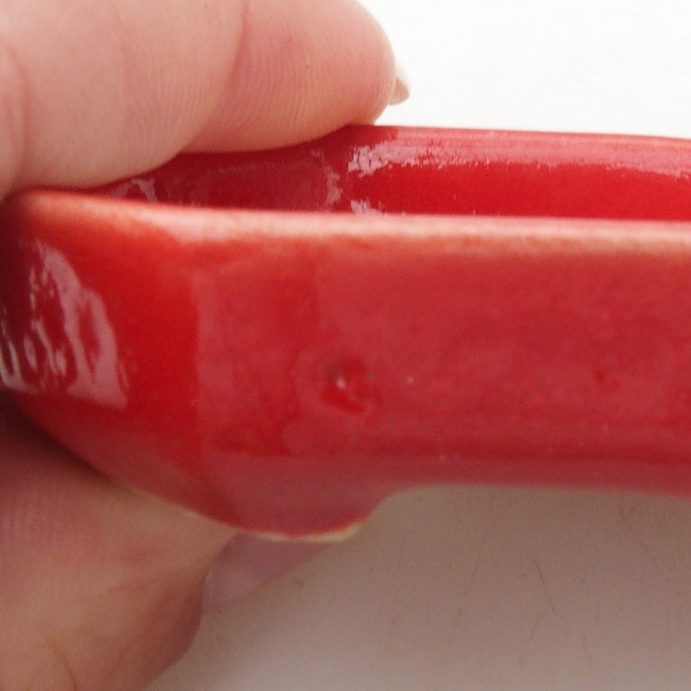 Cuenco mini bonsái 5,5 x 4 x 1,5 cm, color rojo