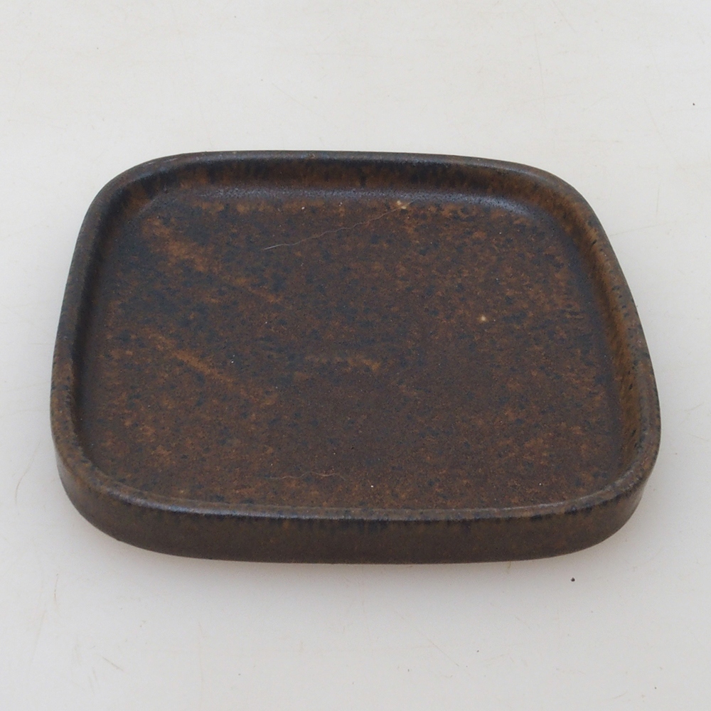 Platillo bonsái cuadrado 9 x 9 x 1 cm - marrón