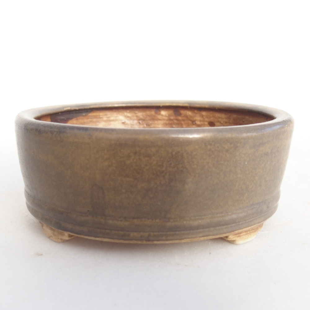 Cuenco bonsái de cerámica 9 x 9 x 3,5 cm, marrón