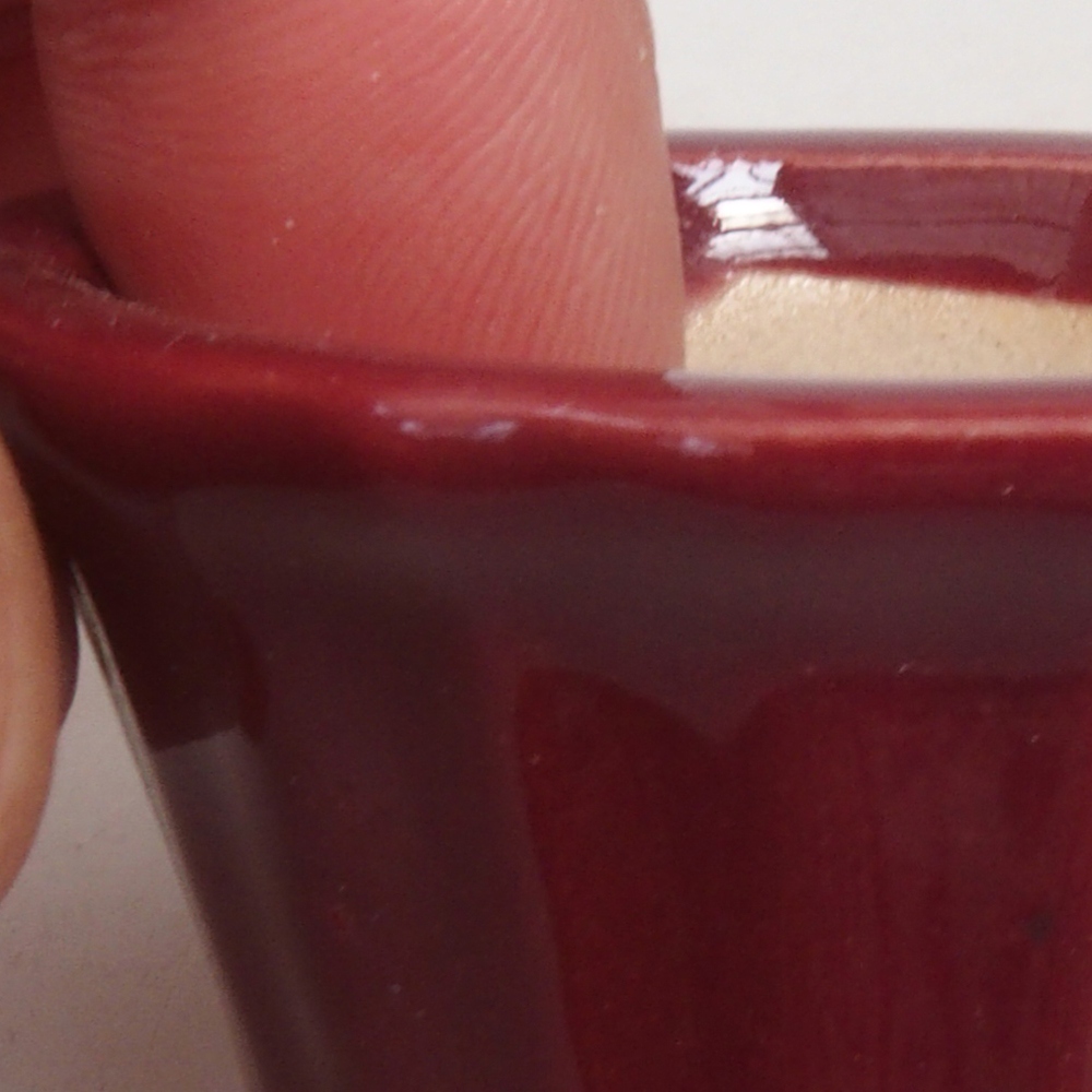 Mini cuenco bonsái 5 x 5 x 2,5 cm, color burdeos