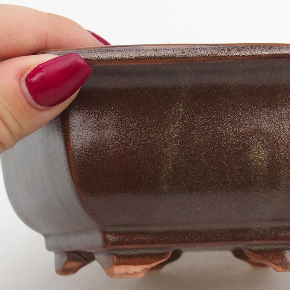 Cuenco bonsái de cerámica 17 x 15 x 6 cm, marrón