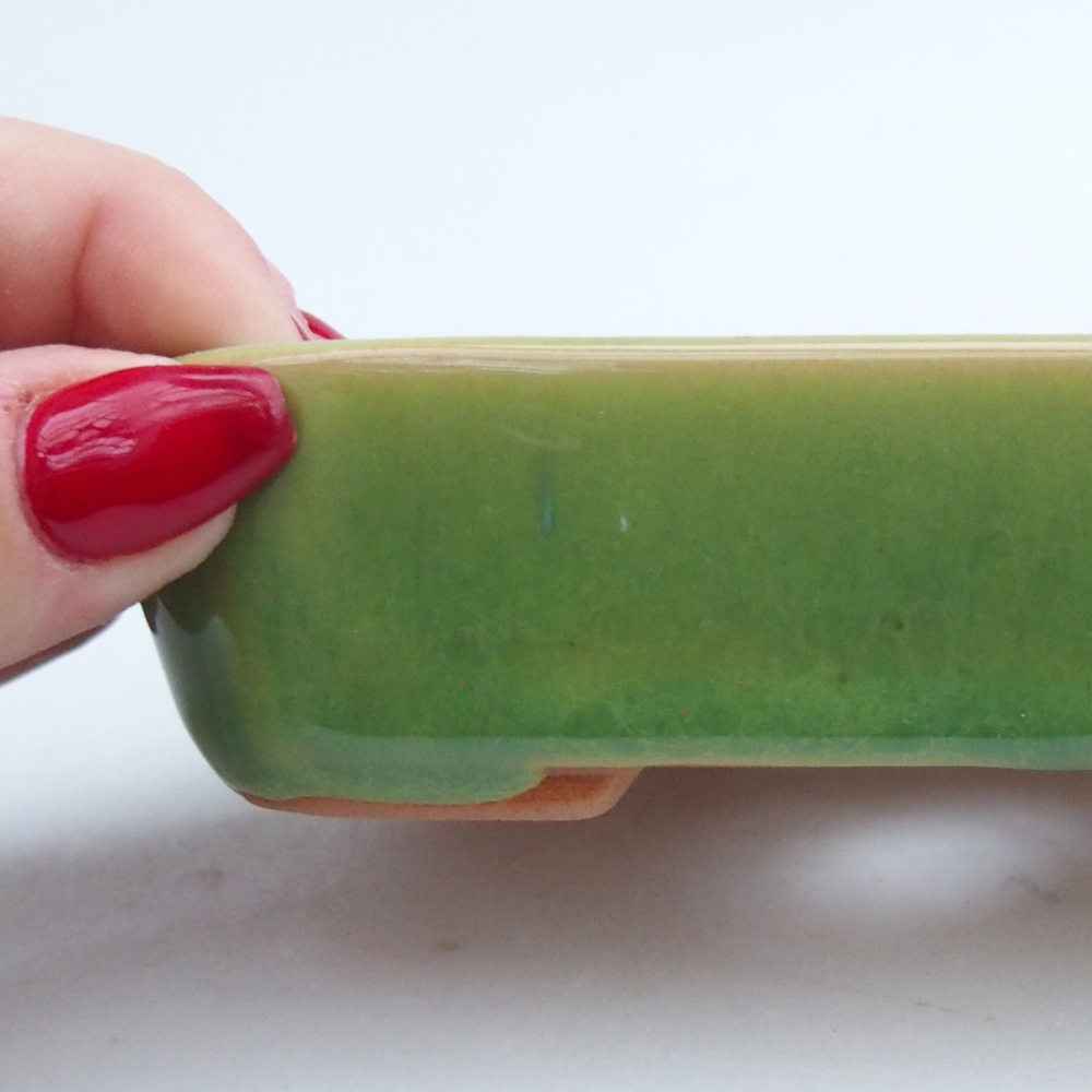 Cuenco bonsái de cerámica 12 x 9 x 3 cm, verde