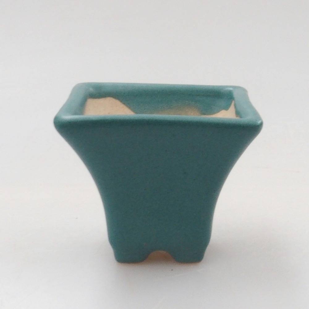 Cuenco bonsái de cerámica 6,5 x 5,5 x 4 cm, color azul