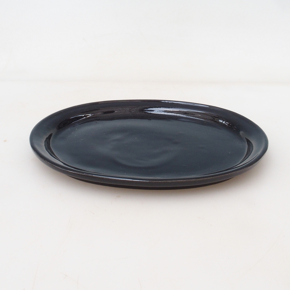 Platillo oval Bonsai S - 20 x 16,5 x 1,5 cm - negro