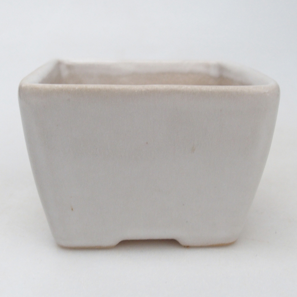 Cuenco bonsái de cerámica 8,5 x 8,5 x 6 cm, blanco