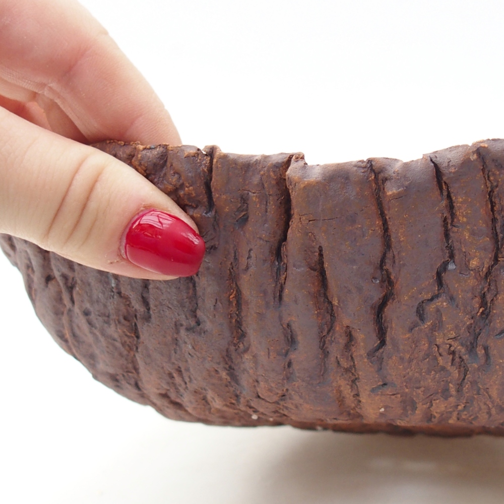 Concha de cerámica 29 x 21 x 7 cm , color marrón