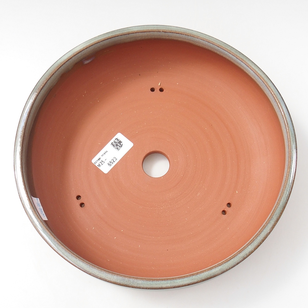 Cuenco bonsái de cerámica 24,5 x 24,5 x 6,5 cm, verde