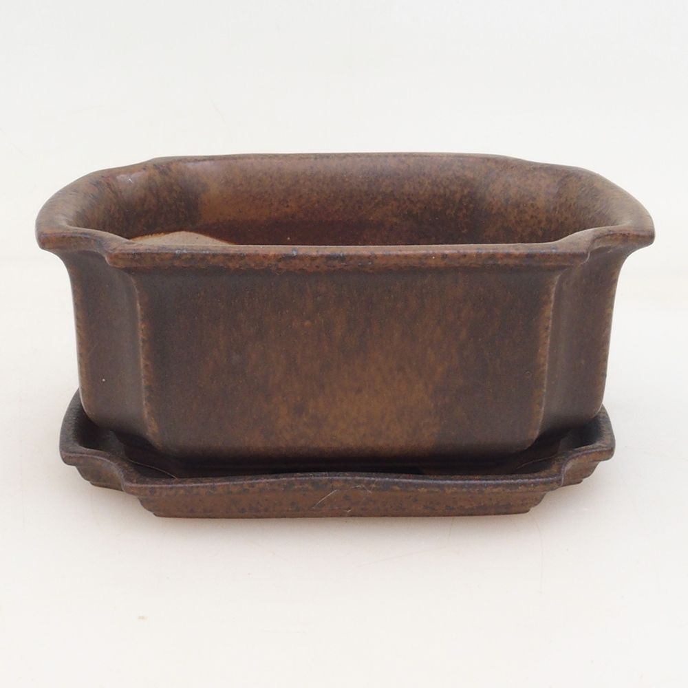 Cuenco bonsái + platillo H01 - 12x9x5 cm