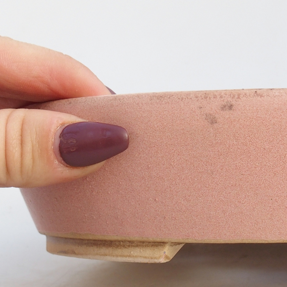 Cuenco bonsái de cerámica 18,5 x 16,5 x 4 cm, rosa