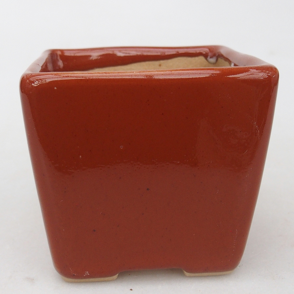 Cuenco bonsái de cerámica 7,5 x 7,5 x 7 cm, marrón