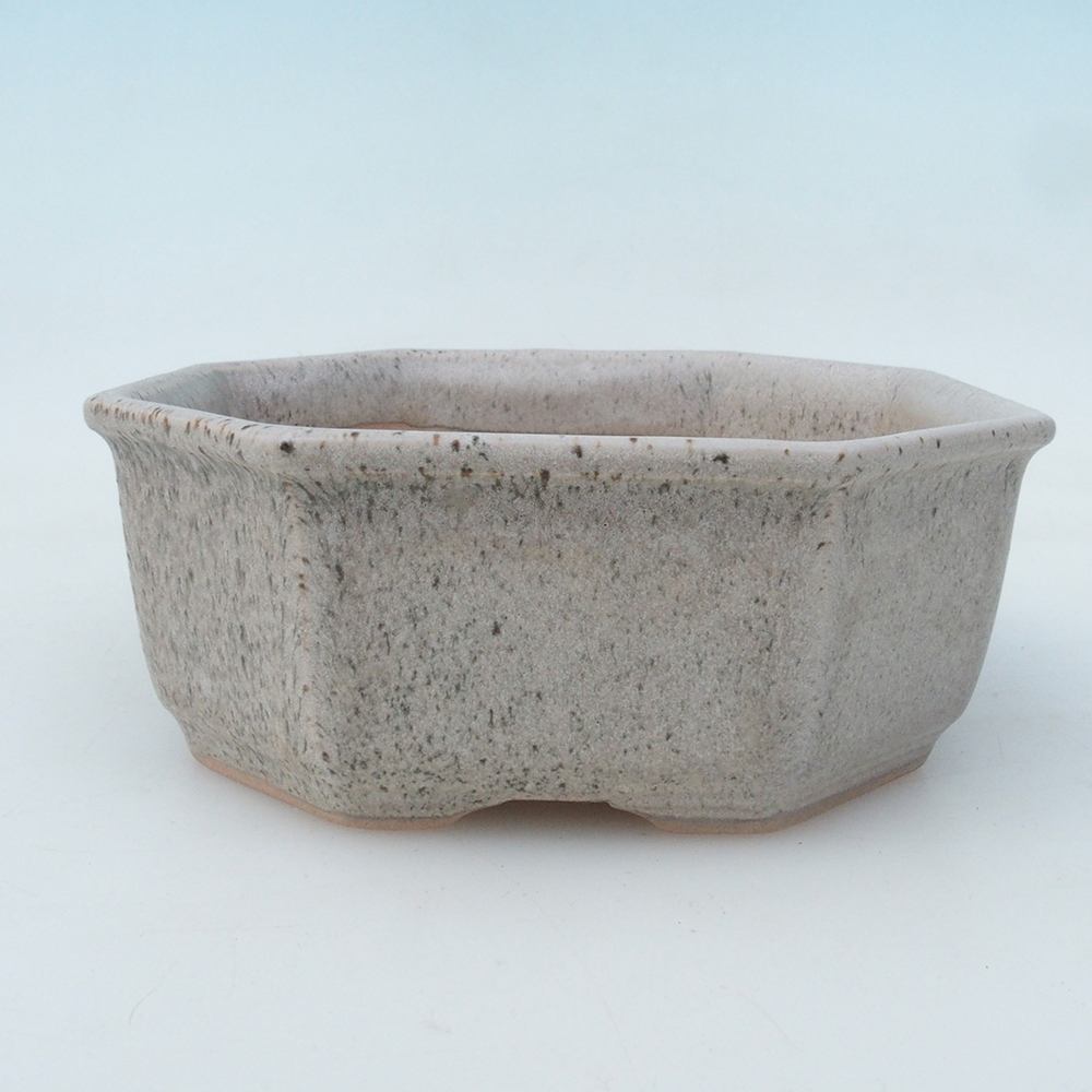 Cuenco bonsai + platillo H13 - 12,5x12,5 x4,5 cm. - beige