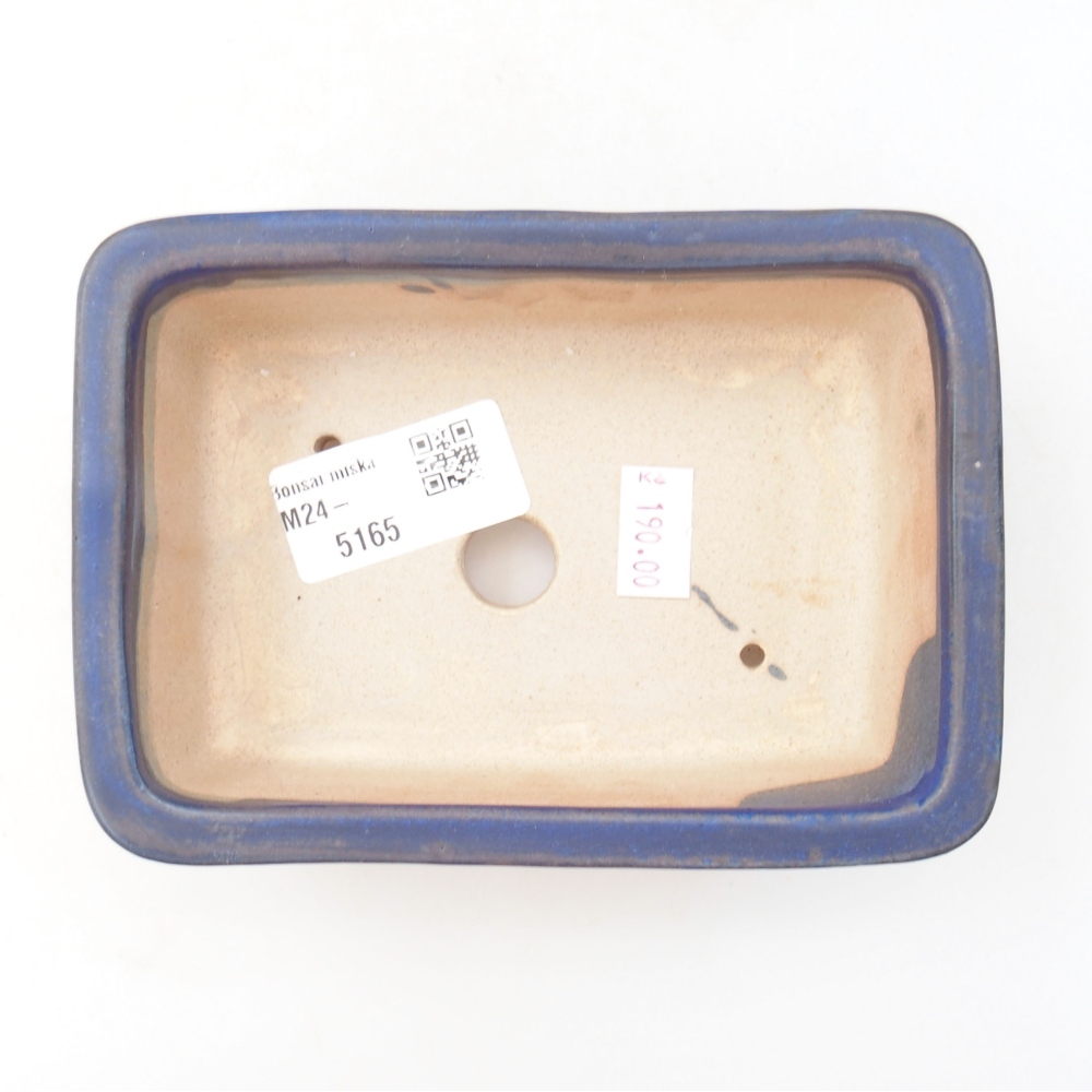 Cuenco bonsái de cerámica 13,5 x 9,5 x 4,5 cm, color azul
