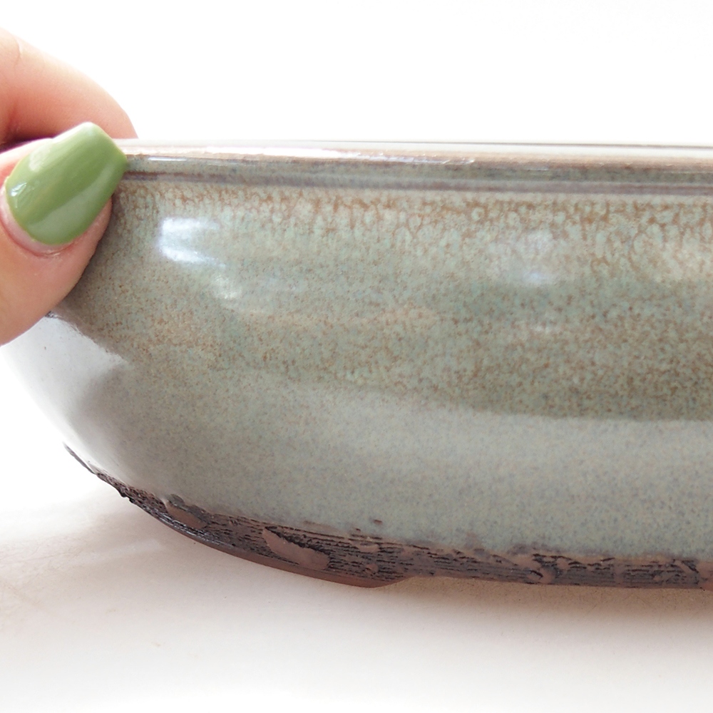 Cuenco bonsái de cerámica 24,5 x 24,5 x 6,5 cm, verde