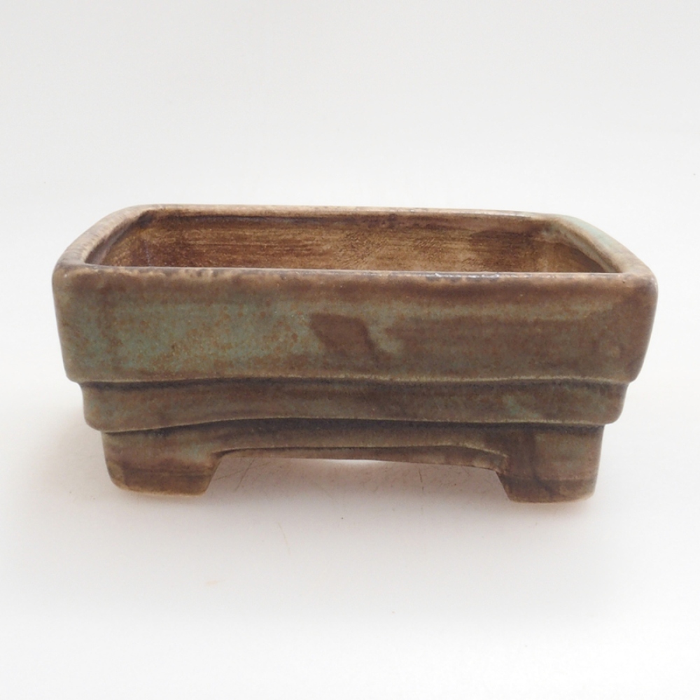 Cuenco bonsái de cerámica 10 x 8,5 x 4 cm, marrón