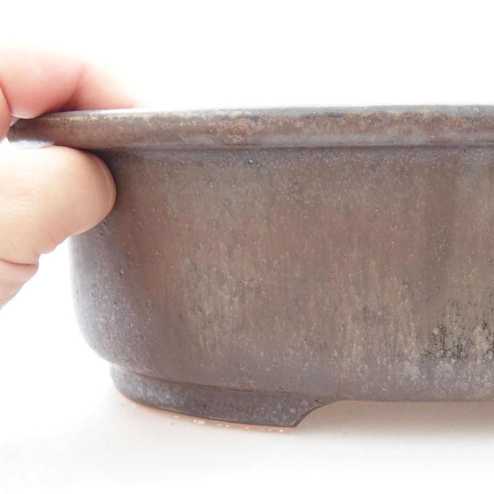 Cuenco bonsái de cerámica 26 x 22 x 8 cm, marrón