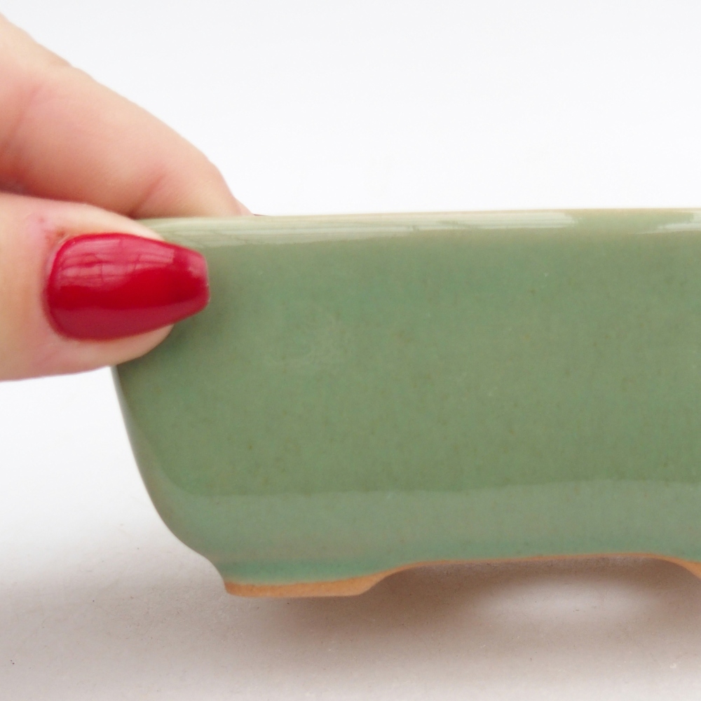 Cuenco bonsái de cerámica 10,5 x 7,5 x 4,5 cm, verde