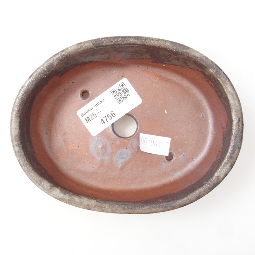 Cuenco bonsái de cerámica 13,5 x 10,5 x 3,5 cm, marrón