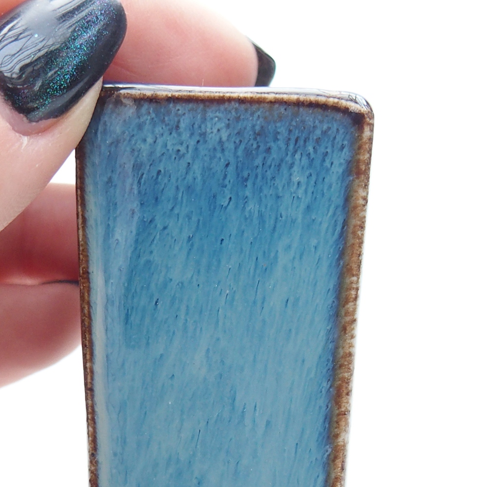 Mini cuenco bonsái 3 x 3 x 5,5 cm, color azul