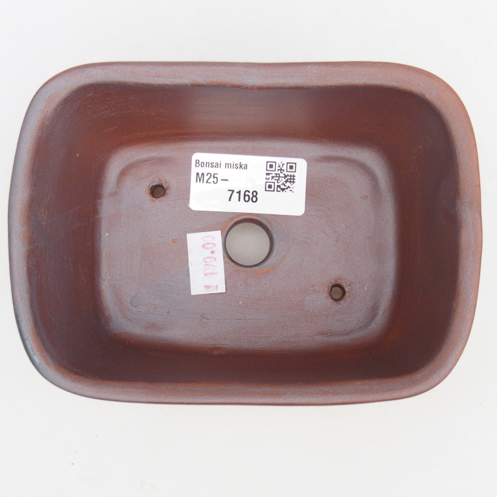 Cuenco bonsái de cerámica 13,5 x 10,5 x 6 cm, color metálico