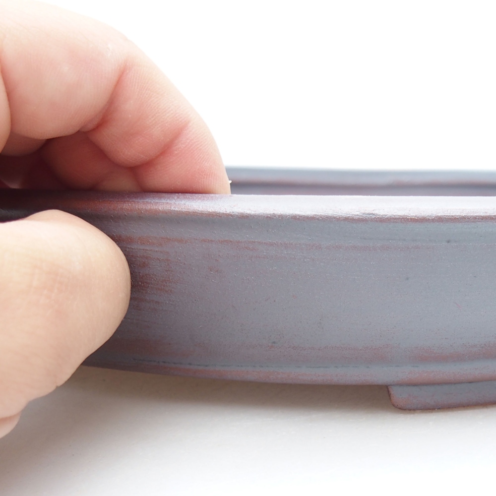 Cuenco bonsái de cerámica 25 x 20 x 4 cm, color metálico