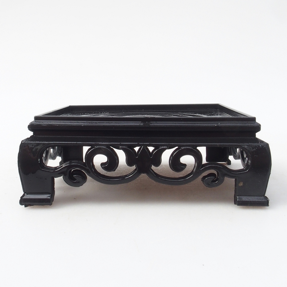 Mesa bonsai cuadrada de plástico 11 x 11 x 3,5 cm, color negro