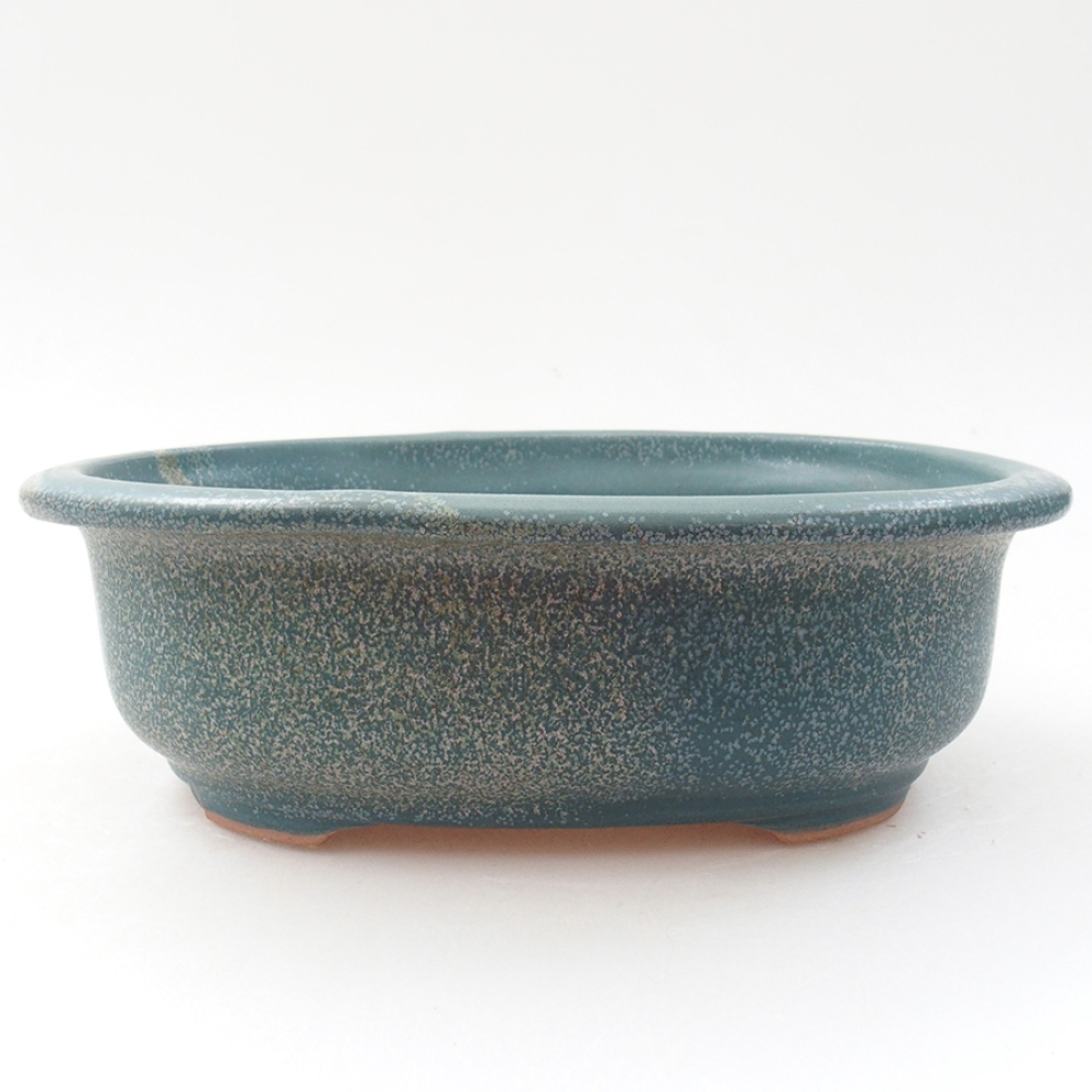 Cuenco bonsái de cerámica 18 x 14,5 x 6 cm, color azul