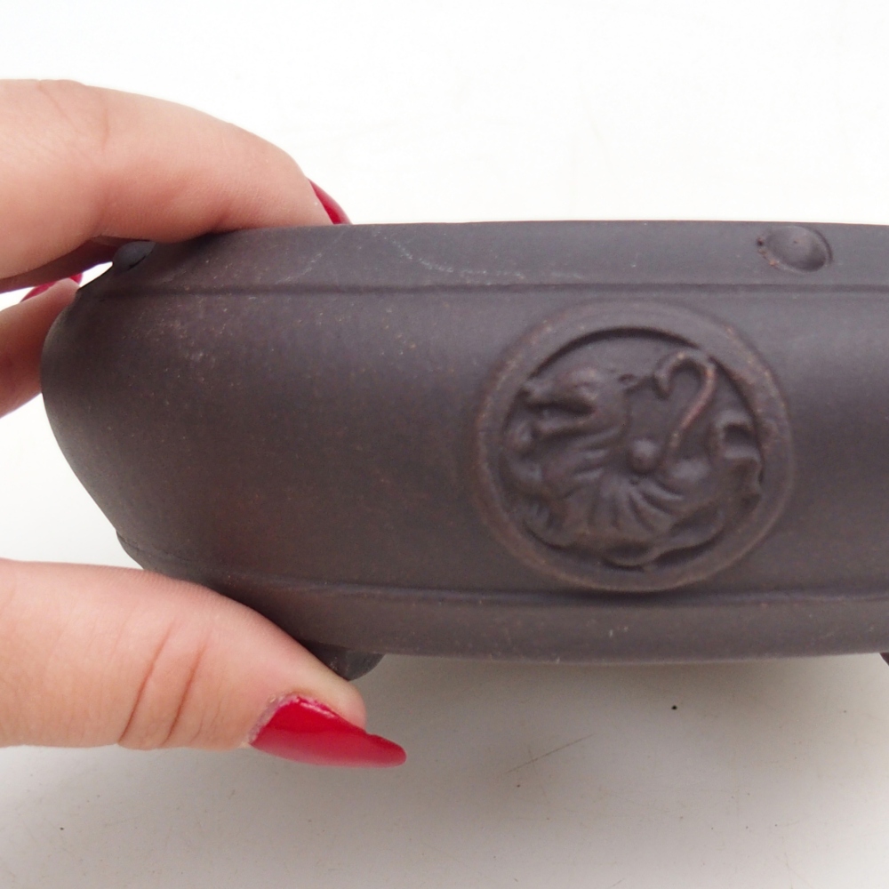 Cuenco bonsái de cerámica 15,5 x 15,5 x 5 cm, color negro