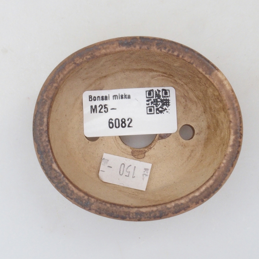 Cuenco bonsái de cerámica 10 x 8,5 x 4 cm, marrón