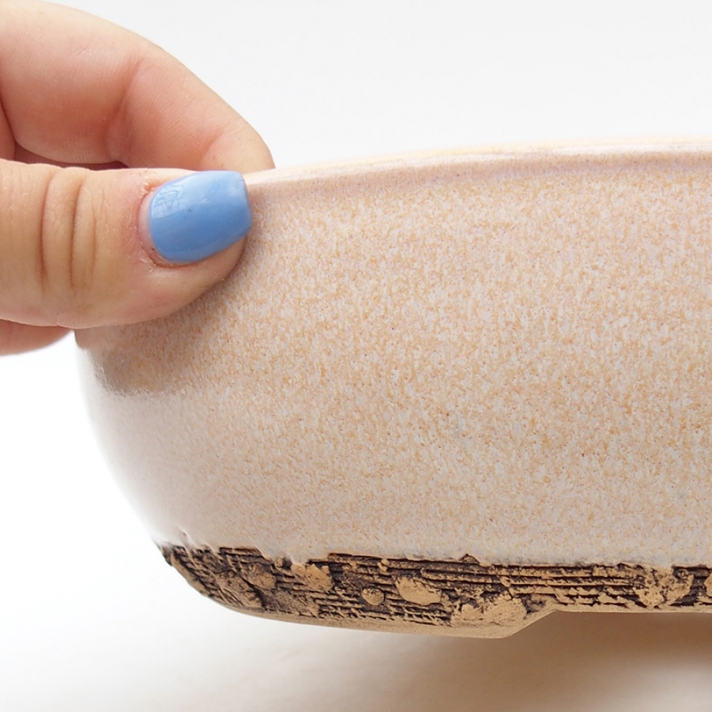 Cuenco bonsái de cerámica 22 x 22 x 6 cm, rosa