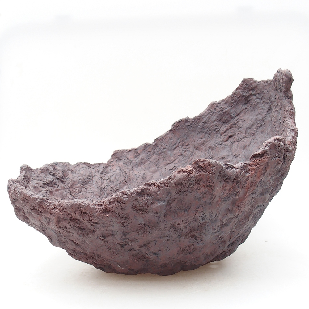 Concha de cerámica 31 x 30 x 23 cm , color marrón