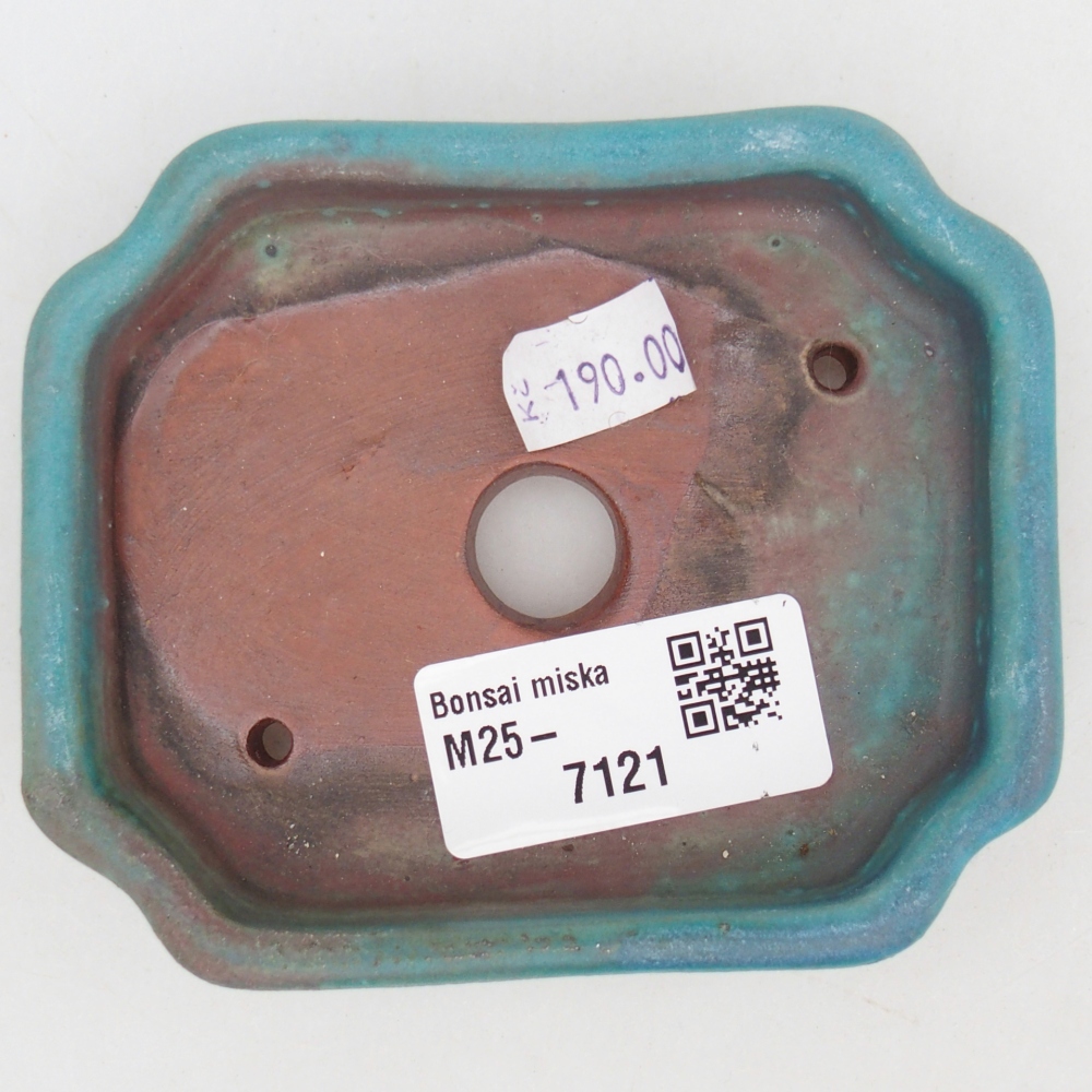 Cuenco bonsái de cerámica 10 x 8,5 x 2 cm, color azul