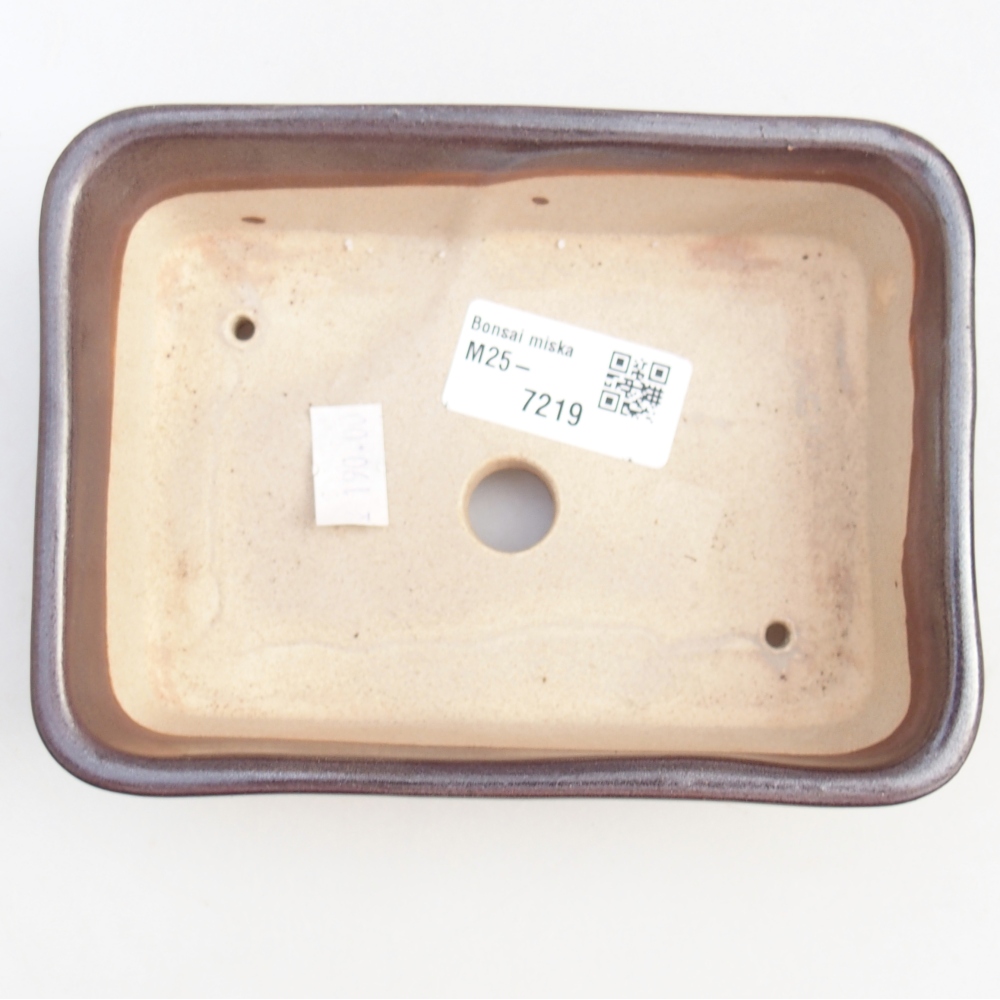 Cuenco bonsái de cerámica 14,5 x 10,5 x 4,5 cm, color metálico