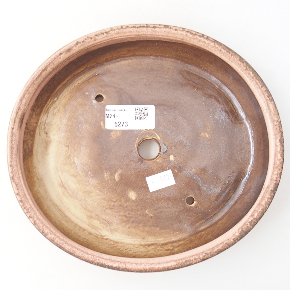 Cuenco bonsái de cerámica 20,5 x 18,5 x 4,5 cm, rosa