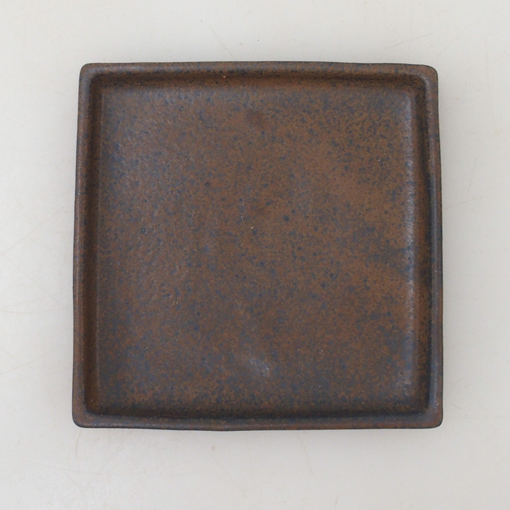 Bandeja bonsai cuadrada M - 10 x 10 x 1,5 cm - marrón