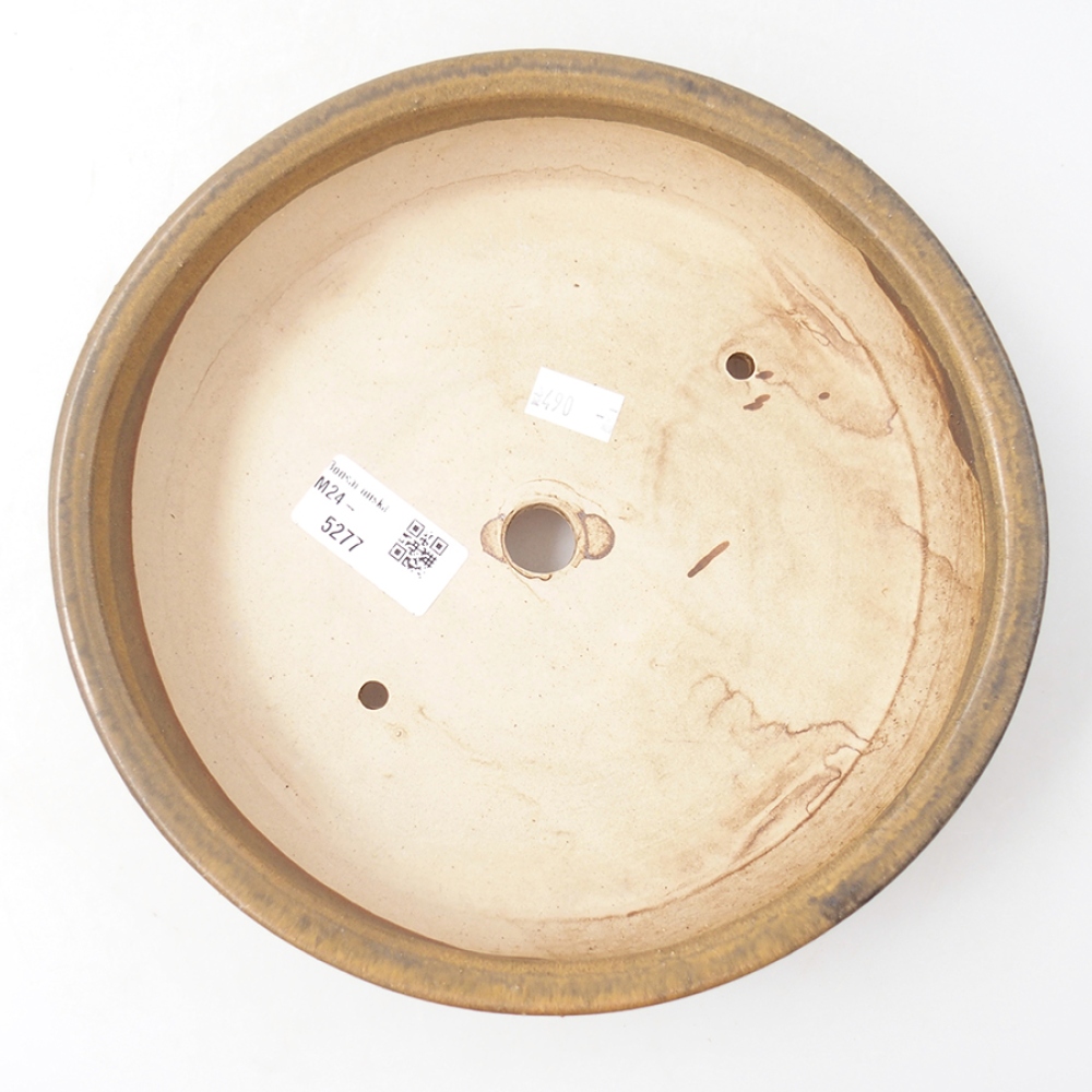 Cuenco bonsái de cerámica 21,5 x 21,5 x 6 cm, marrón