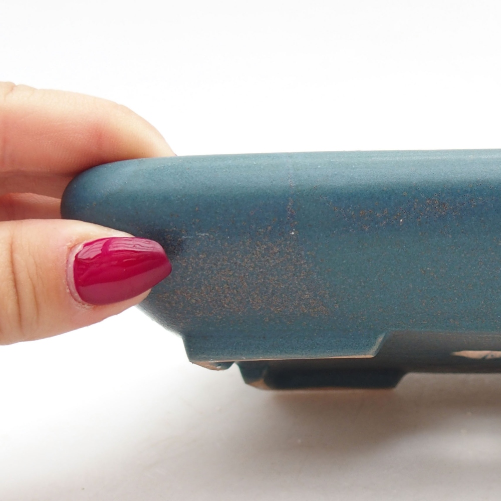 Cuenco bonsái de cerámica 17 x 14 x 3,5 cm, color azul