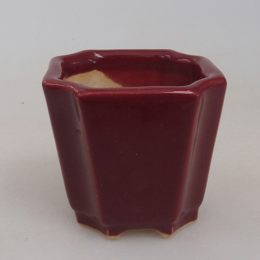 Cuenco mini bonsái 4 x 4 x 3,5 cm, burdeos