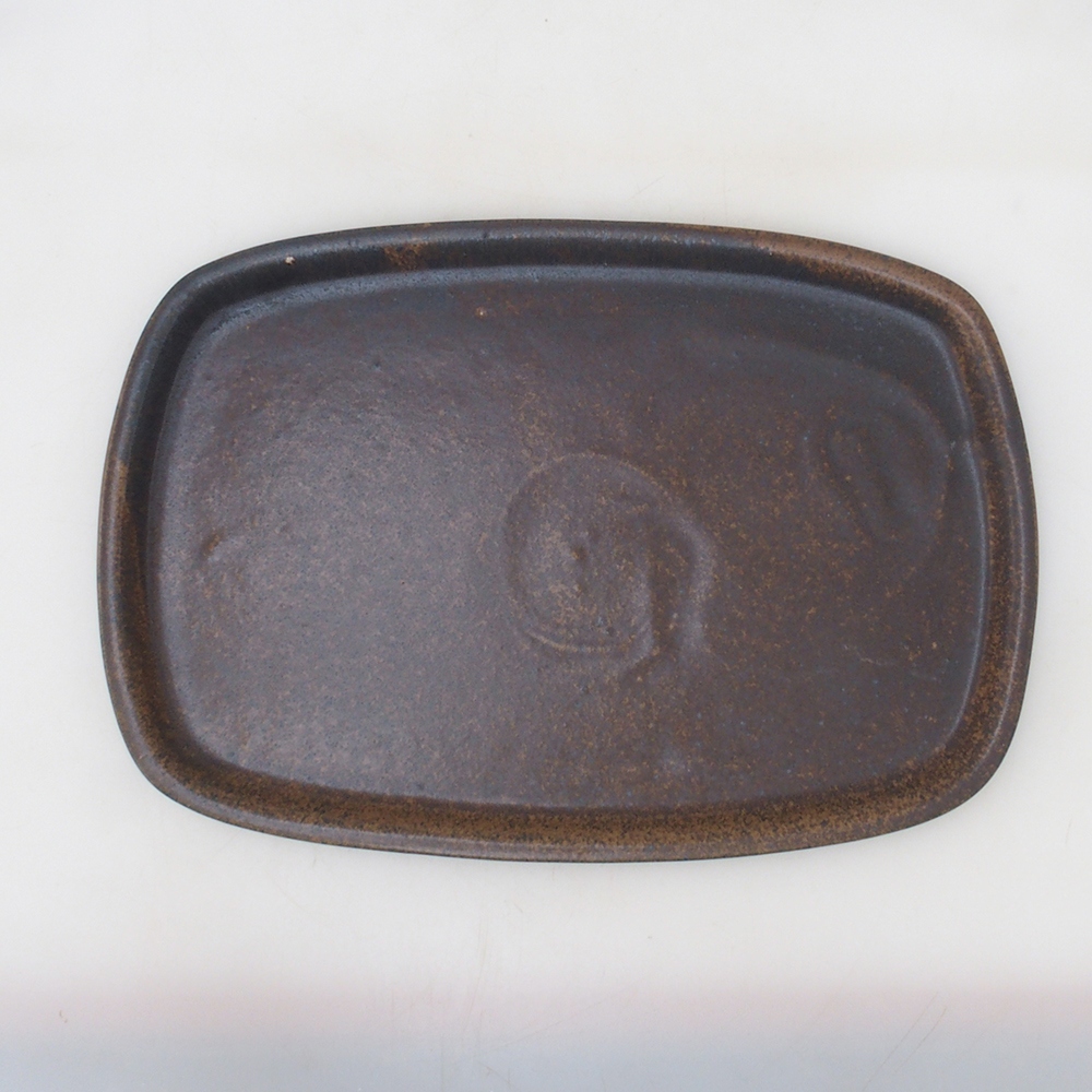 Cuenco bonsái + platillo H09 - 30 x 23 x 7,5 cm - marrón