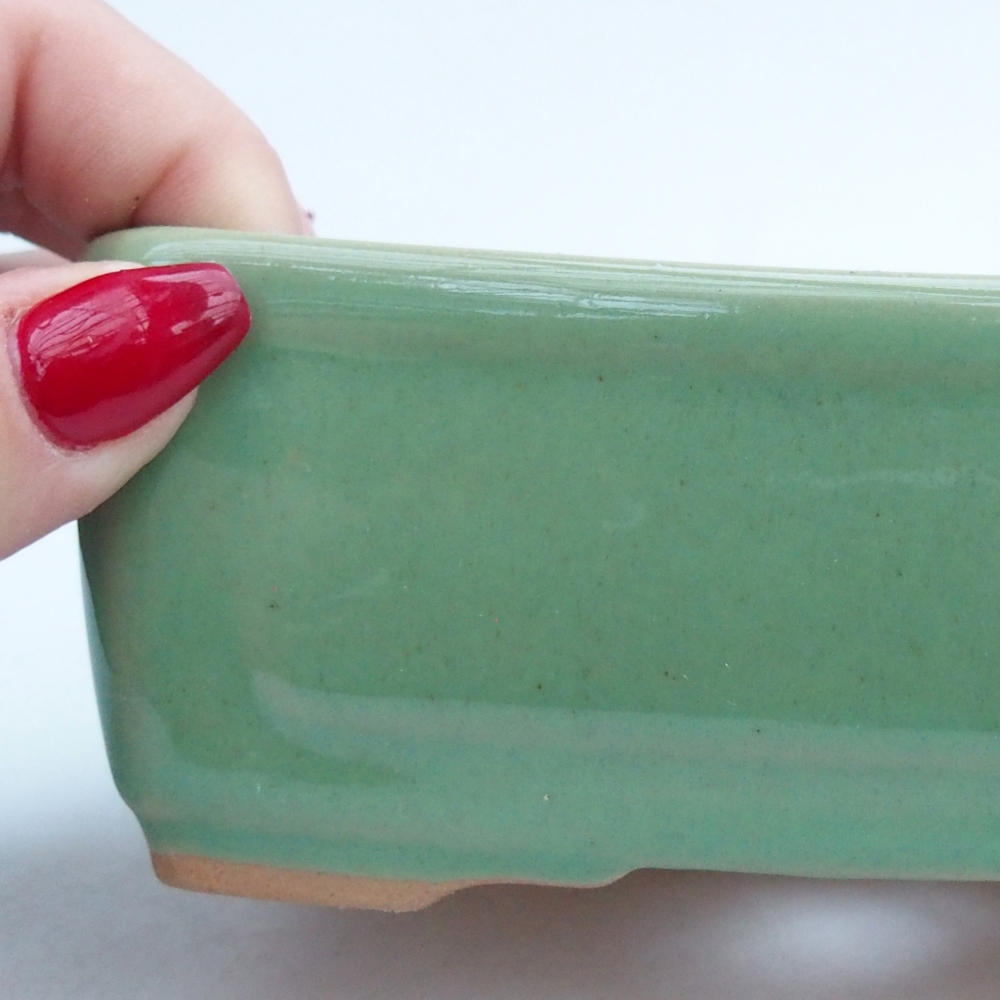 Cuenco bonsái de cerámica 13 x 10 x 5 cm, verde