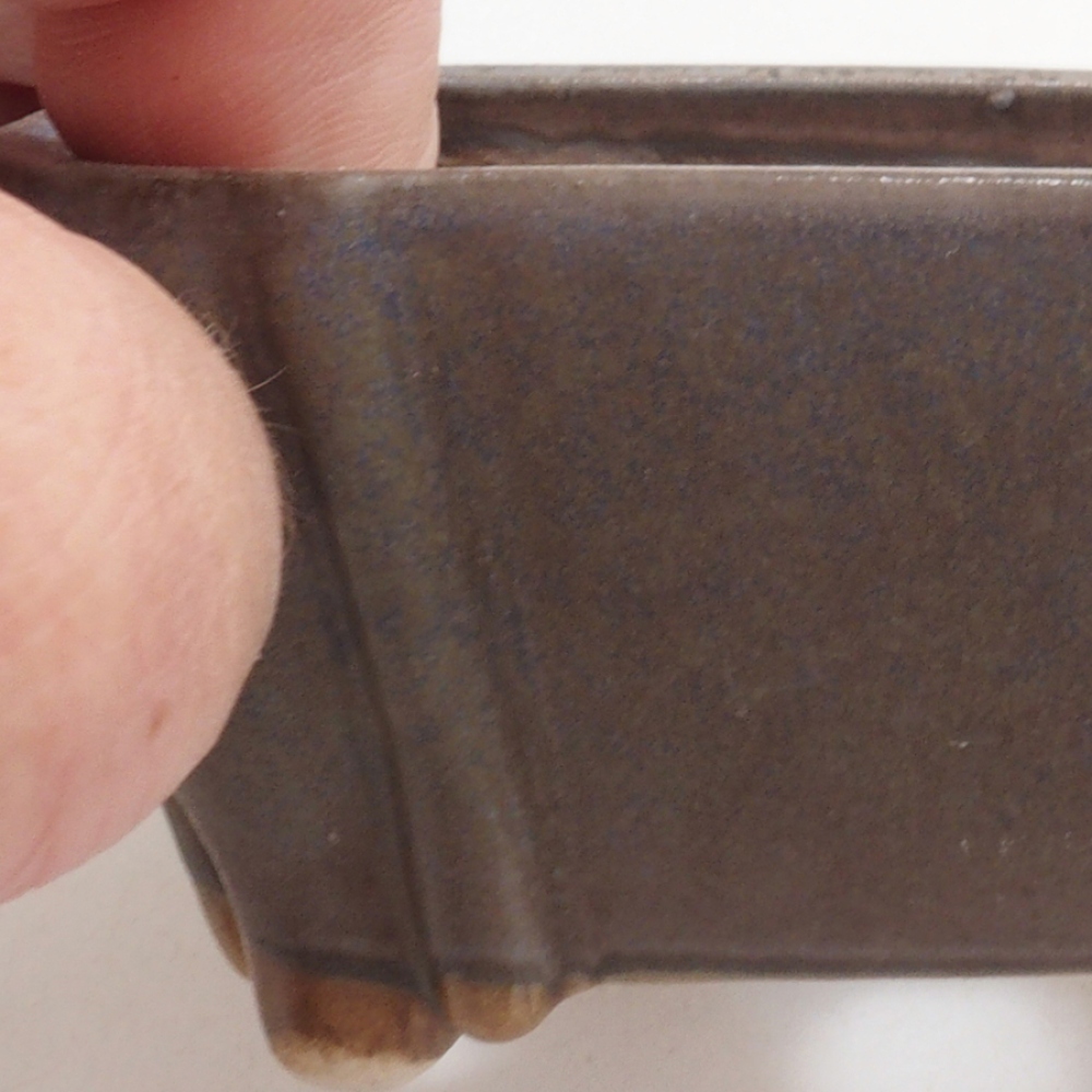 Cuenco bonsái de cerámica 10 x 8,5 x 4 cm, marrón