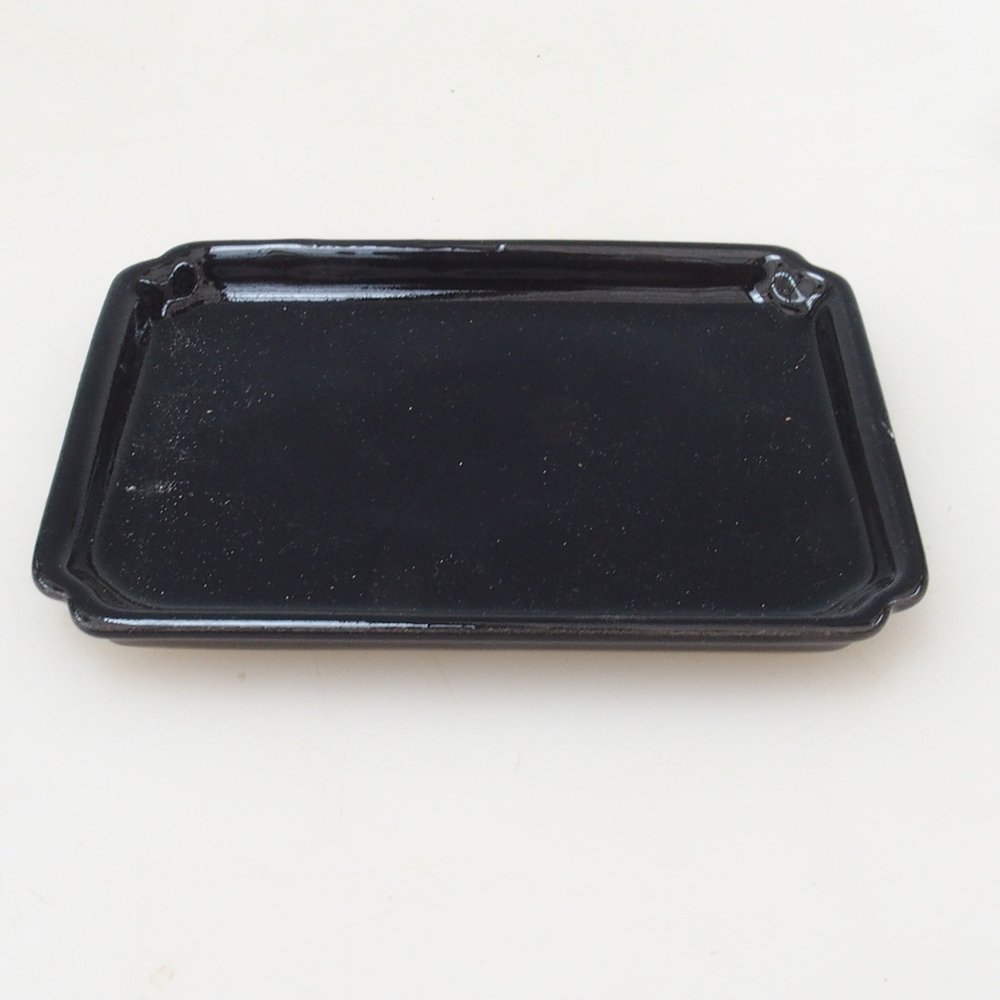Bandeja rectangular para bonsáis D5-S - 11,5 x 8,5 x 1 cm - negra