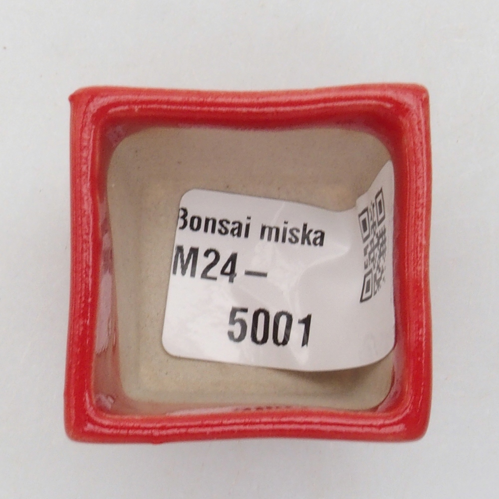 Mini cuenco bonsái 3,5 x 3,5 x 3 cm, color rojo