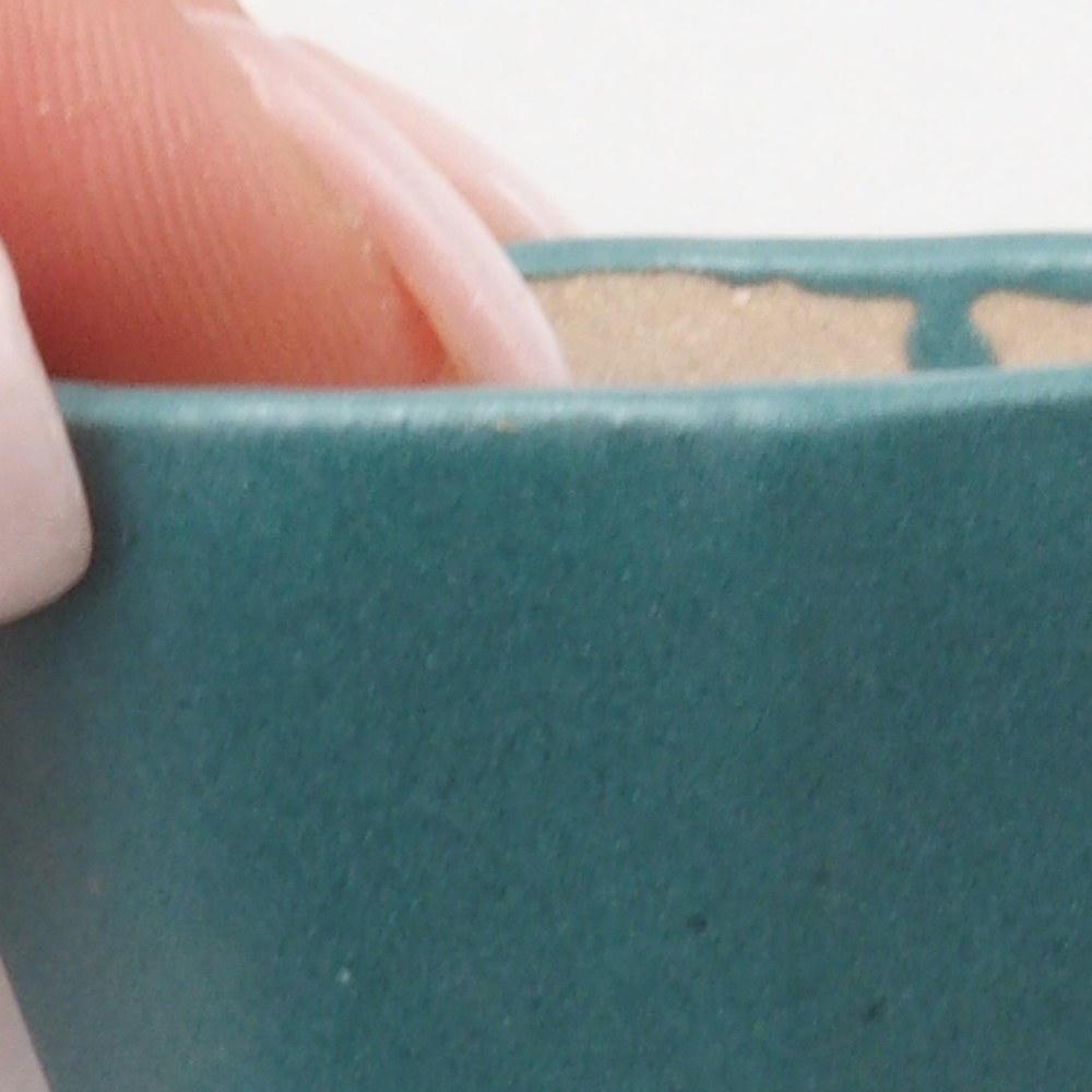 Cuenco bonsái de cerámica 6,5 x 5,5 x 4 cm, color azul